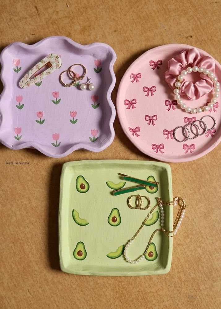 Cute Hand-Painted Trinket Dishes