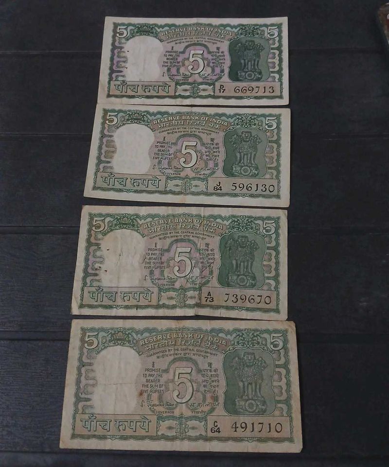 Five Rs Old Rare Four Deer Note Pack Of 4 Notes