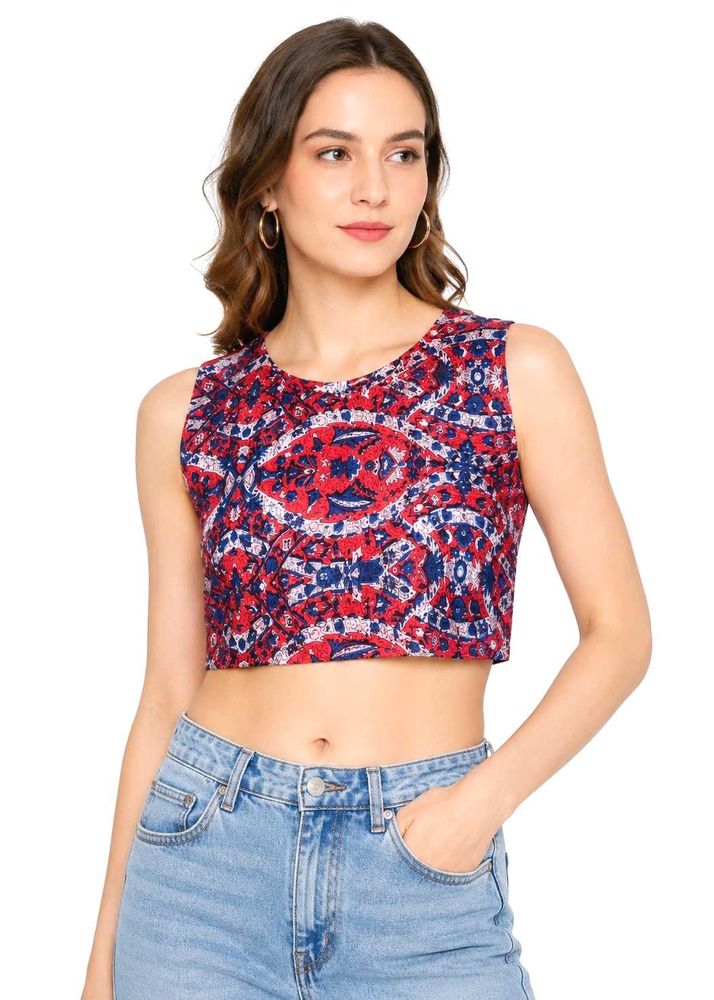 Boho Print Crop Top