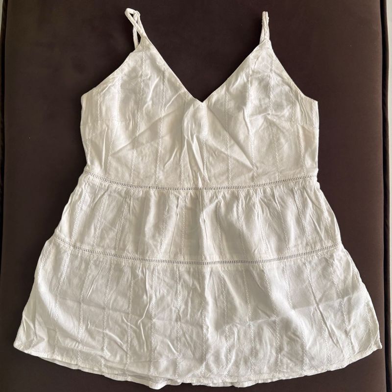 White tiered camisole top
