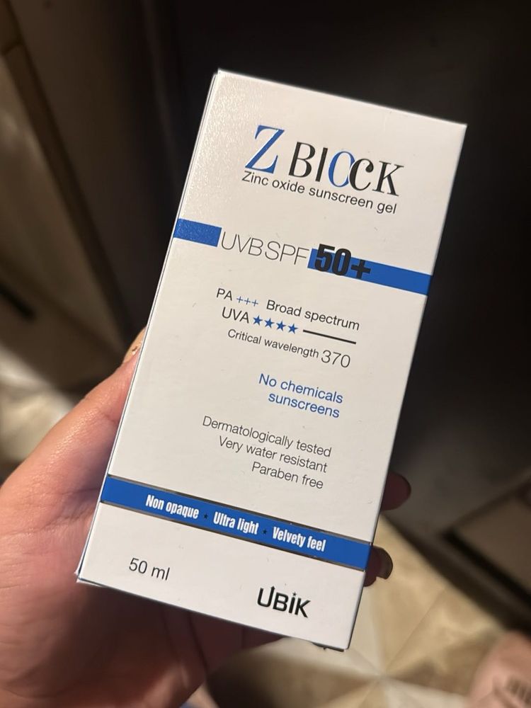 Z Biock Zinc Oxide Sunscreen Gel SPF 50+