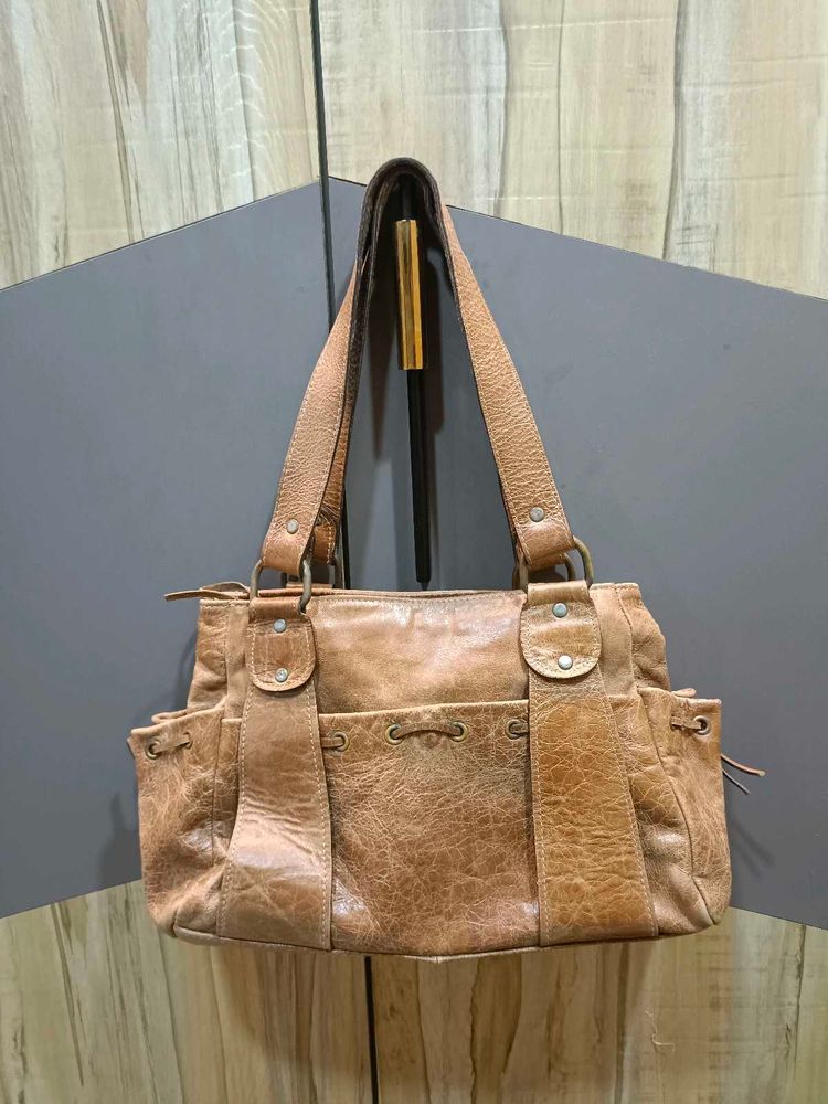 Vintage Distressed Leather Shoulder Bag