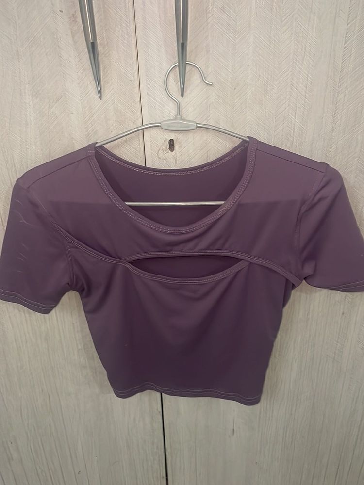 Savana Purple Cutout Crop Top