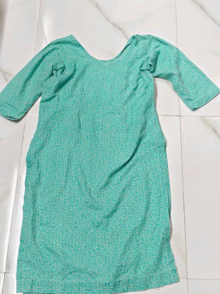 Teal Printed salwar suite