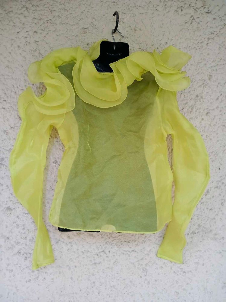 Sheer Ruffle Top