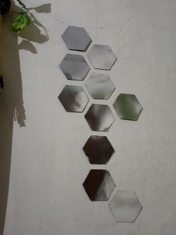 Hexagon Fake Mirror Wall Decor