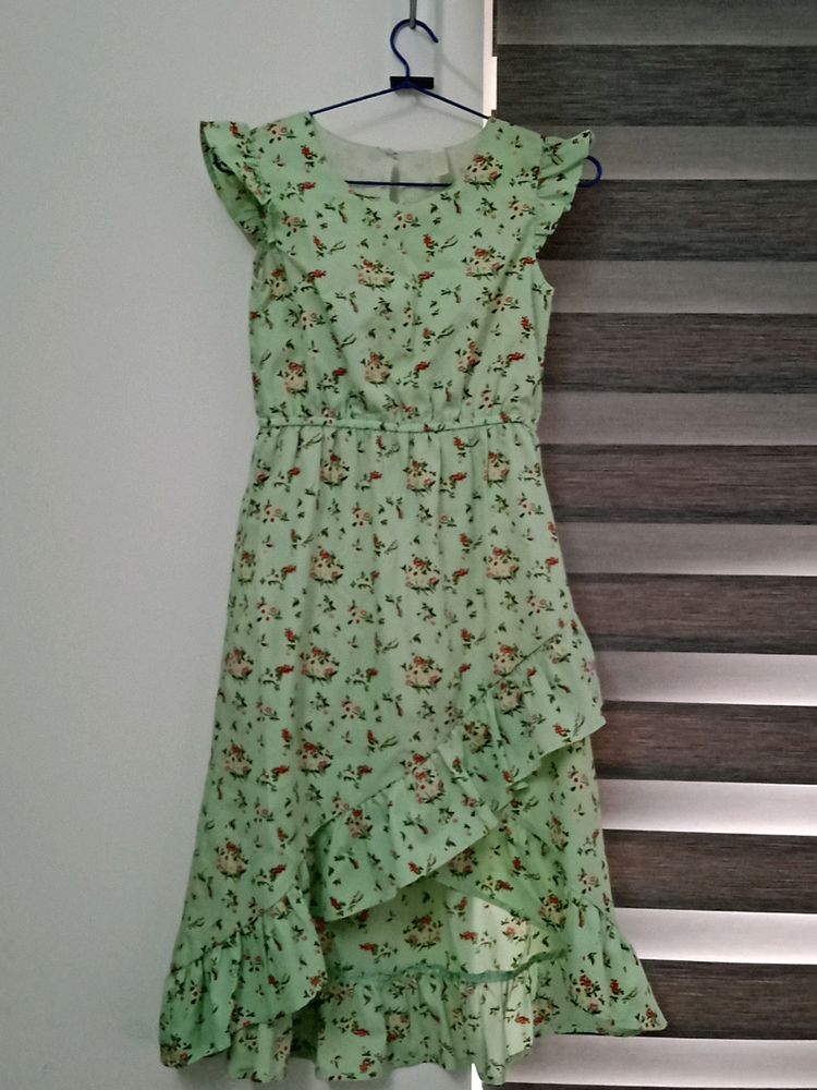 Stylo Bug Green Dress For Girls