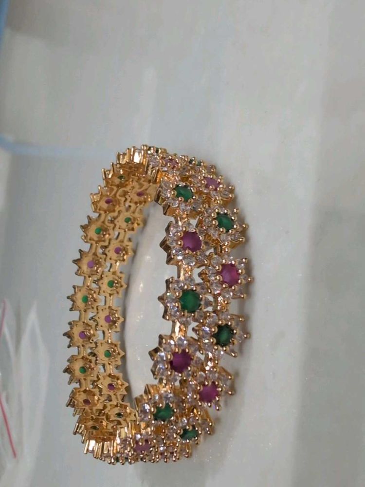 One Gram Gold Elegant Floral Bangle