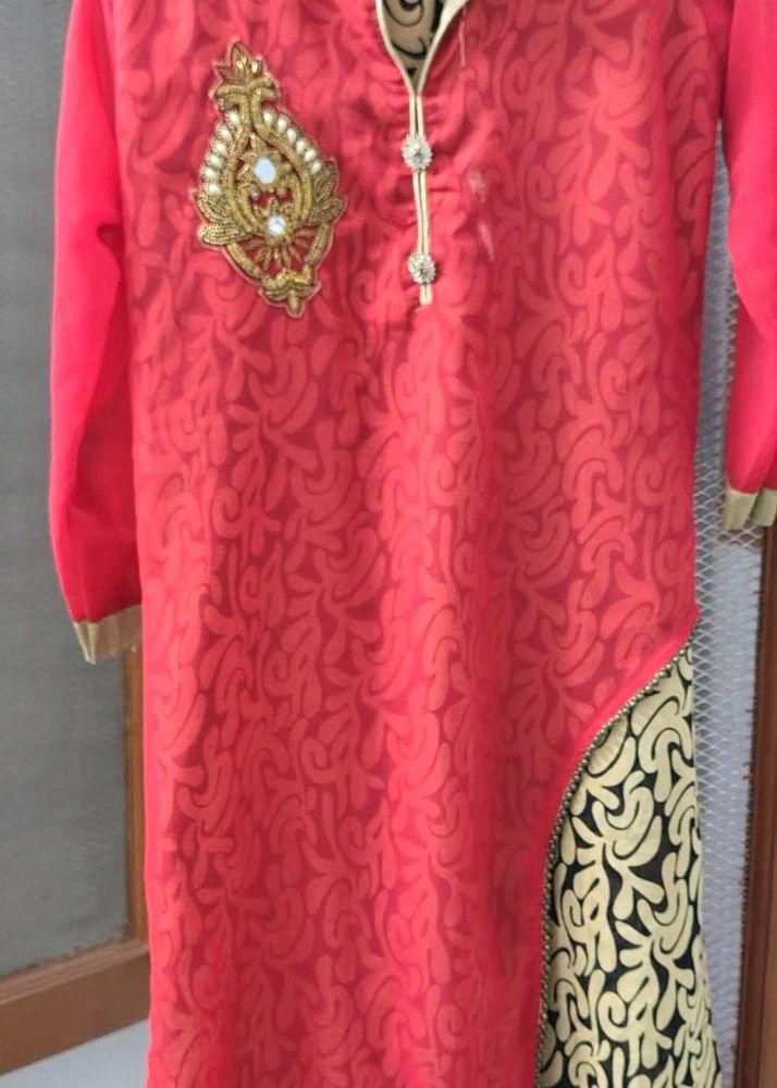 Embellished Red Kurta
