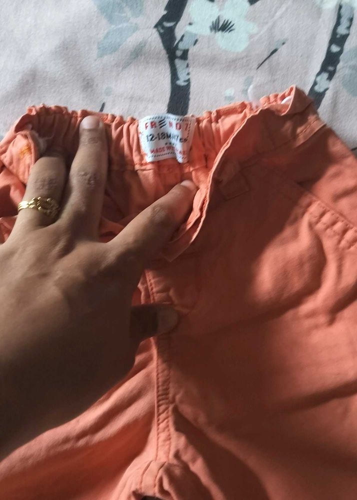 Two Boy's Shorts Orange and green