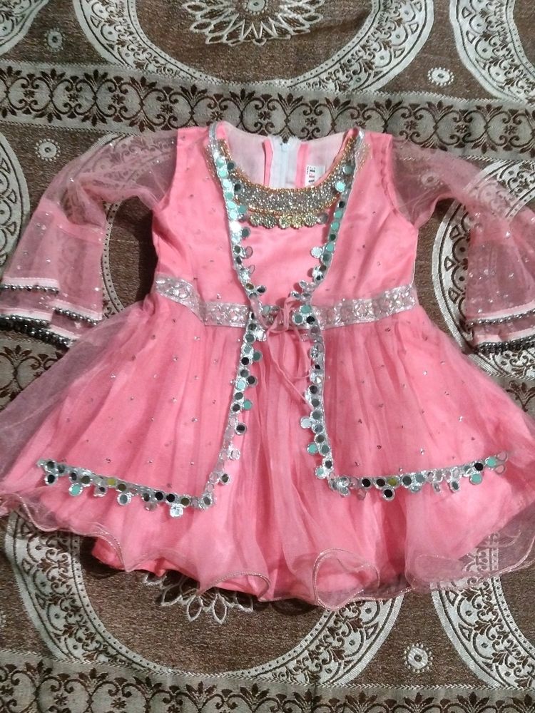 Baby Frok Mirror Work
