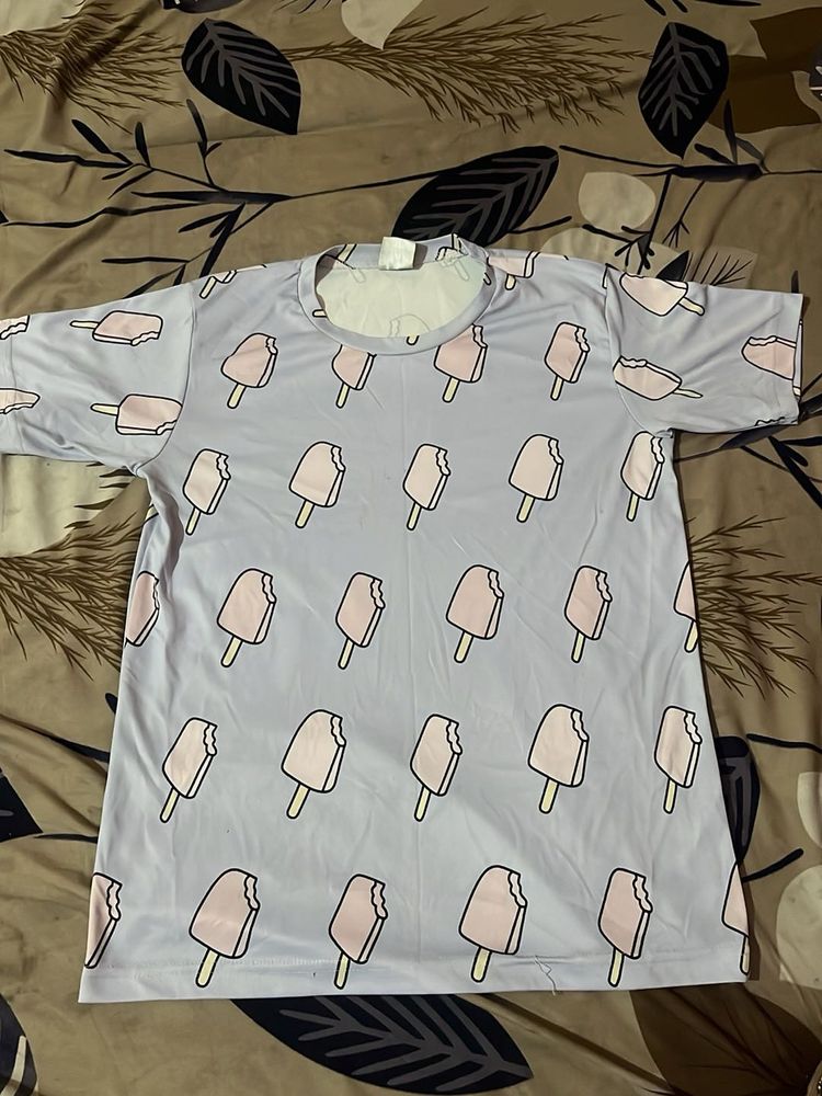 Cute Ice Cream Print T-Shirt