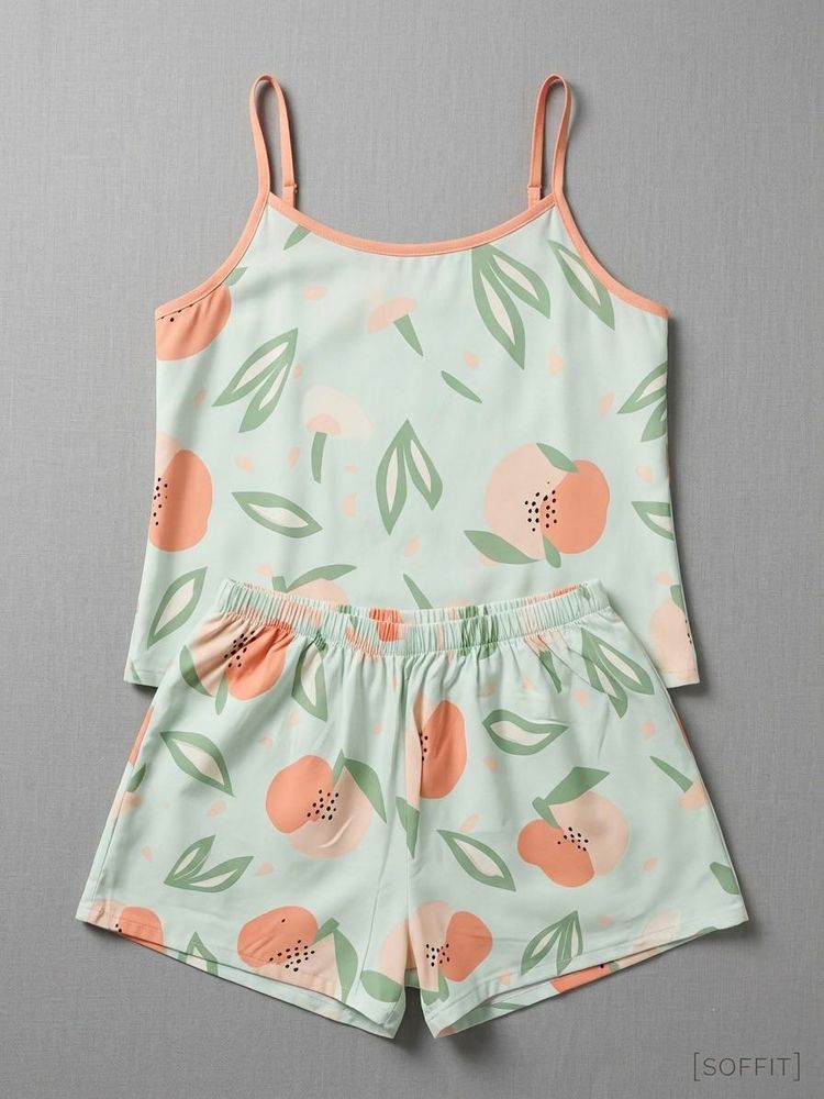 Cute Fruit Print Pajama Set