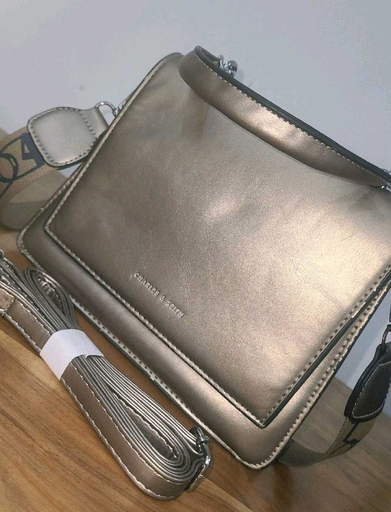 Charles &amp; Keith Metallic Crossbody Bag