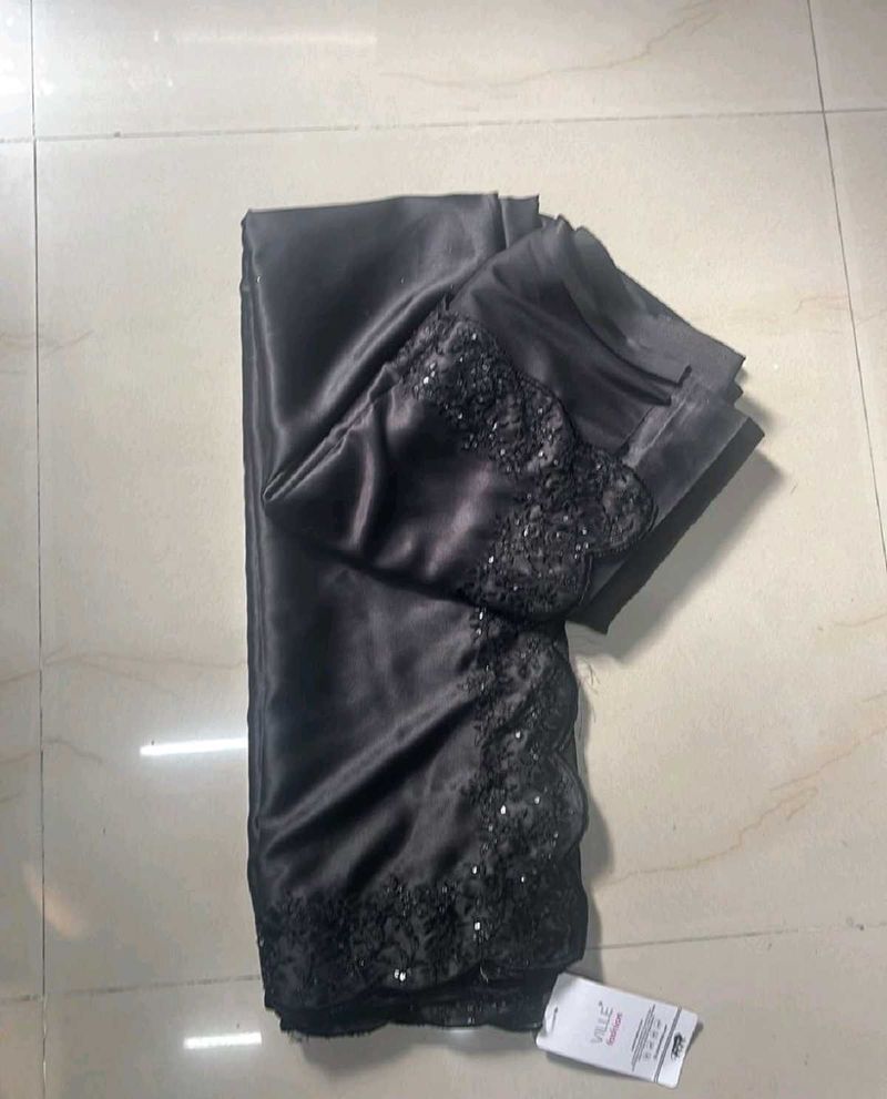 Elegant Black Saree with Sequins