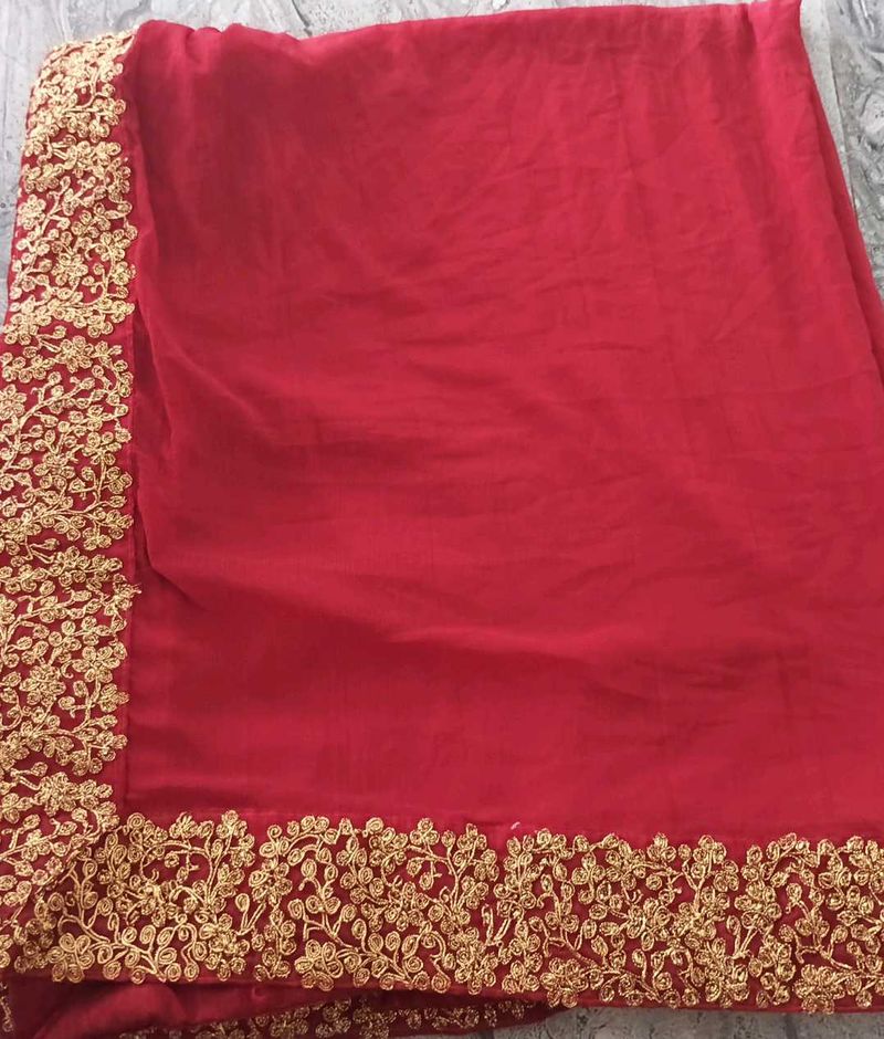 Elegant Red Dupatta for wedding and festive wear