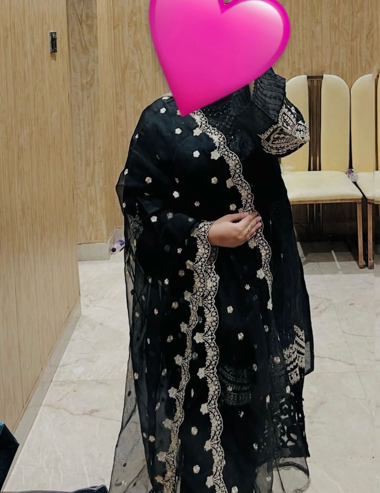 Elegant Black Kurta Set with Dupatta🖤