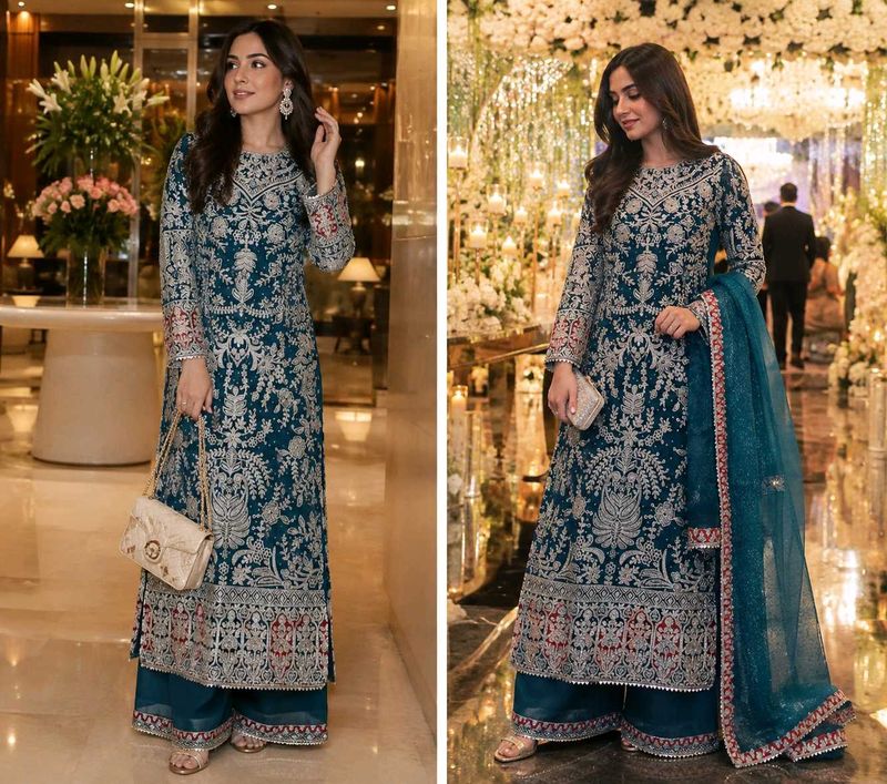 Luxury Heavy Embroidered 3-Piece Suit Set
