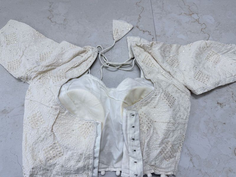 Unused off White sequins Blouse