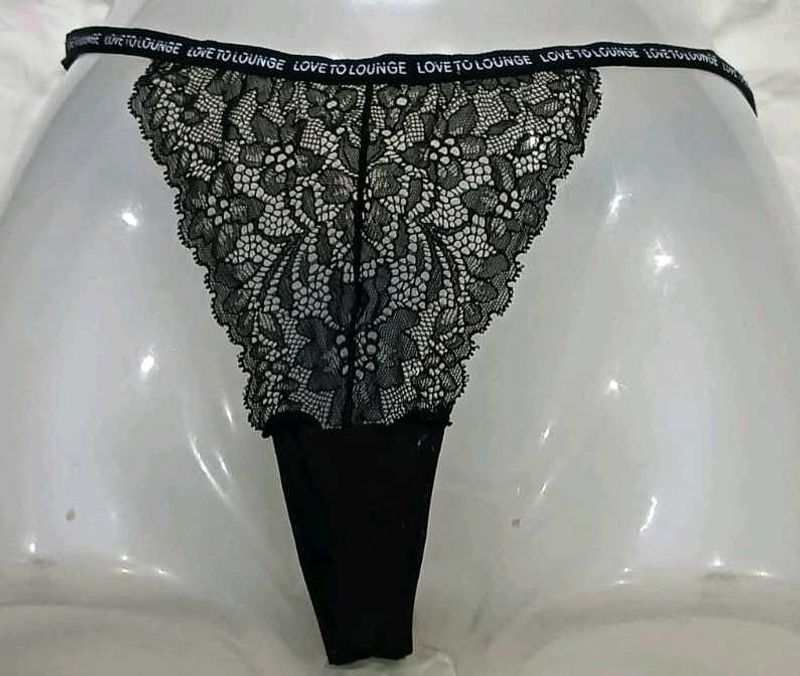 🖤 Love to Lounge Black Lace Thong