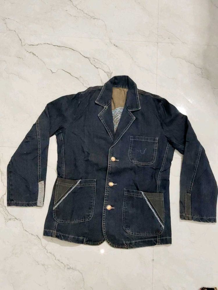 Men's Denim Blazer Jacket