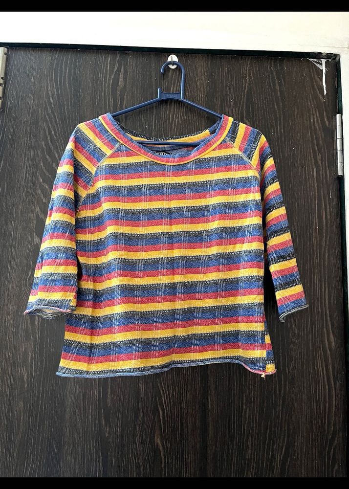 Colorful Striped half Sleeve Top