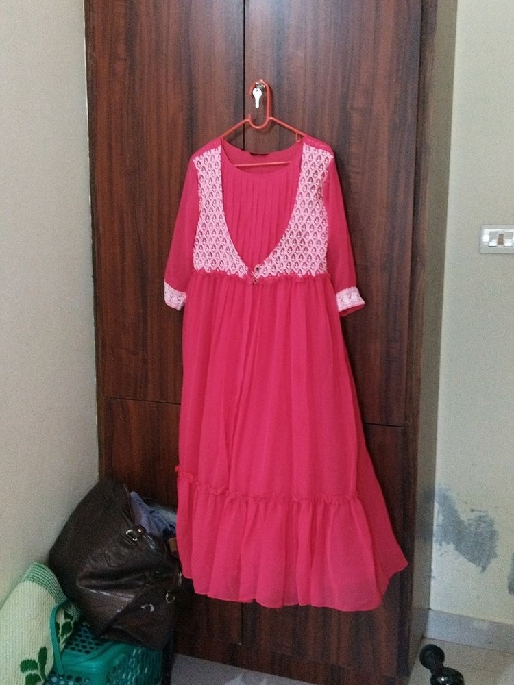 Beautiful Rani Pink Overcoat Maternity Dress