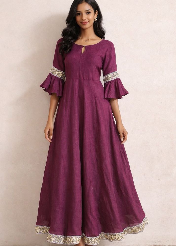 Elegant Purple Ethnic Gown