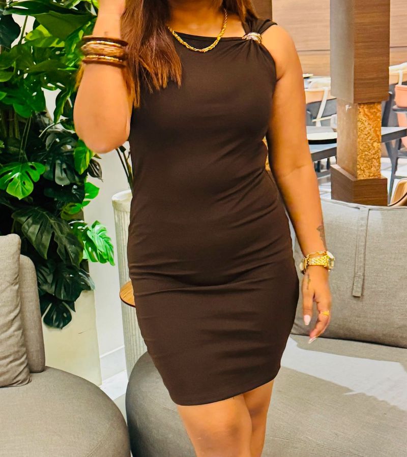 Chic Brown Bodycon Mini Dress