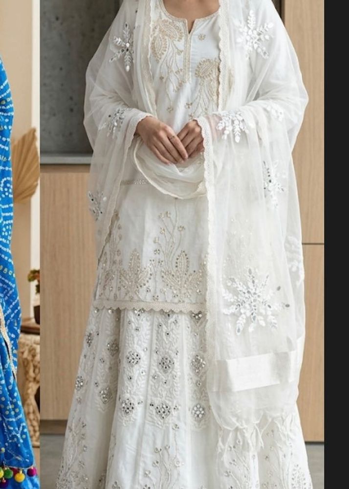 Embellished White Lehenga Choli