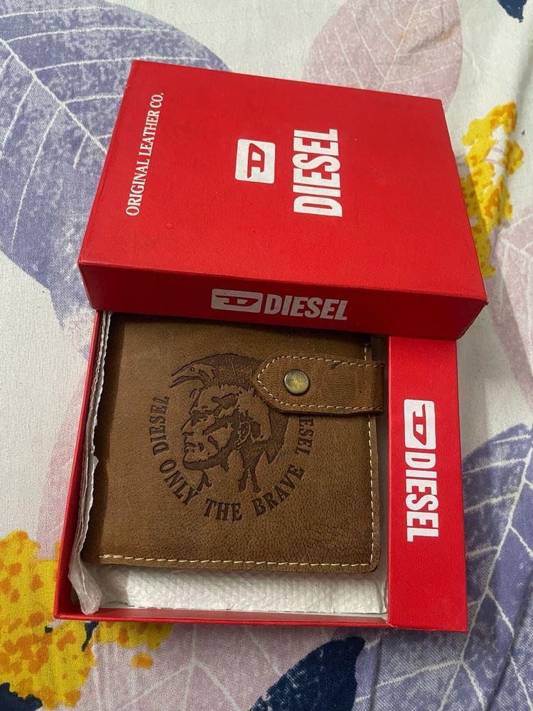 Diesel Brown Leather Wallet - "Only The Brave"