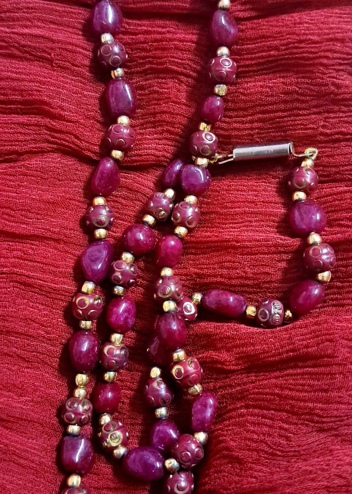 💞💞Ruby stone beaded necklace