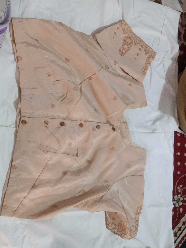 Elegant Peach Silk Blouse