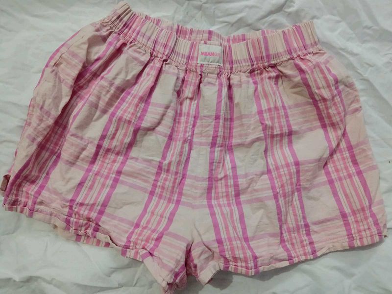 Pink Plaid Sleep Shorts
