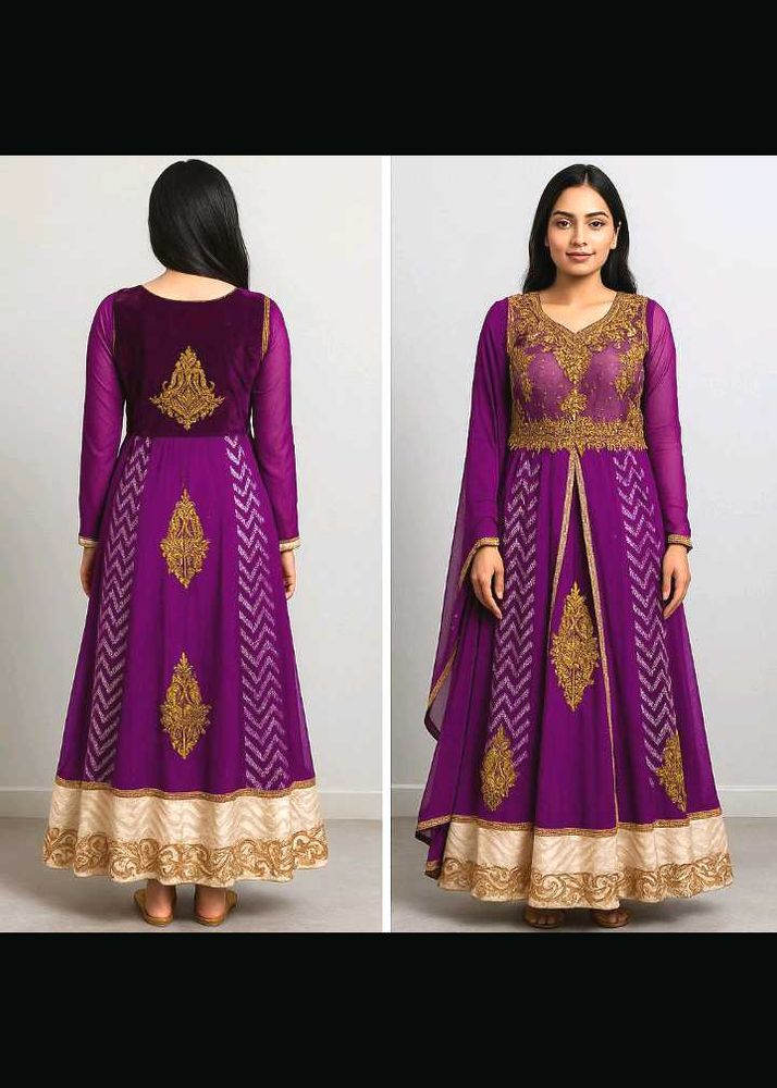 Purple Colour Sharara