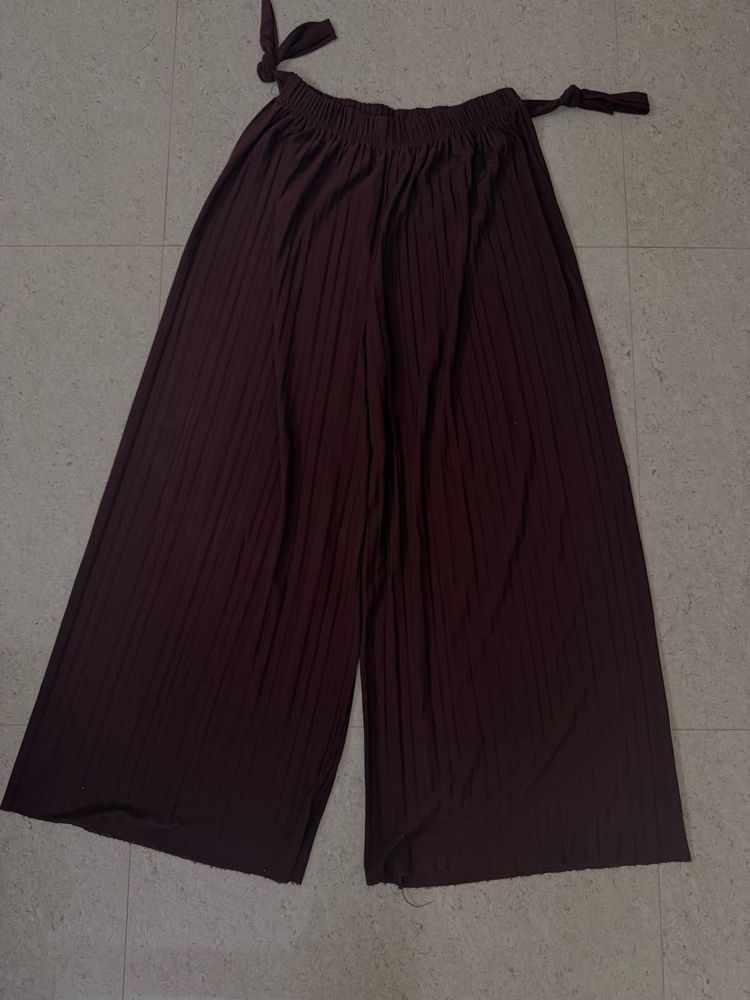 Maroon Palazzo/ wide leg pants (Imported)