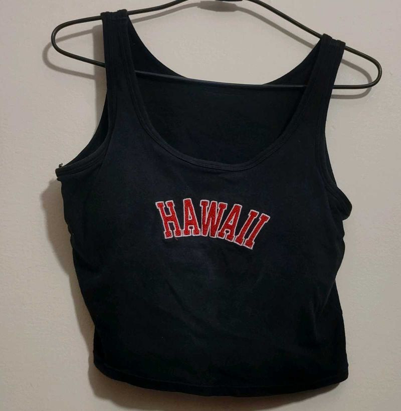 Black⚫Hawaii Graphic Crop Top 32 Bust