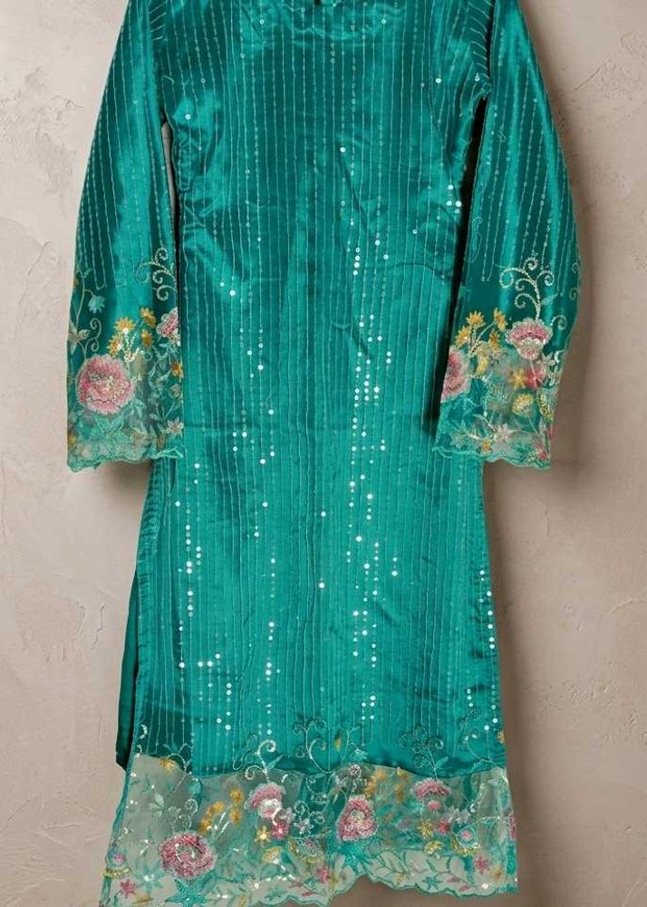 Stunning Teal Sequined Kurta