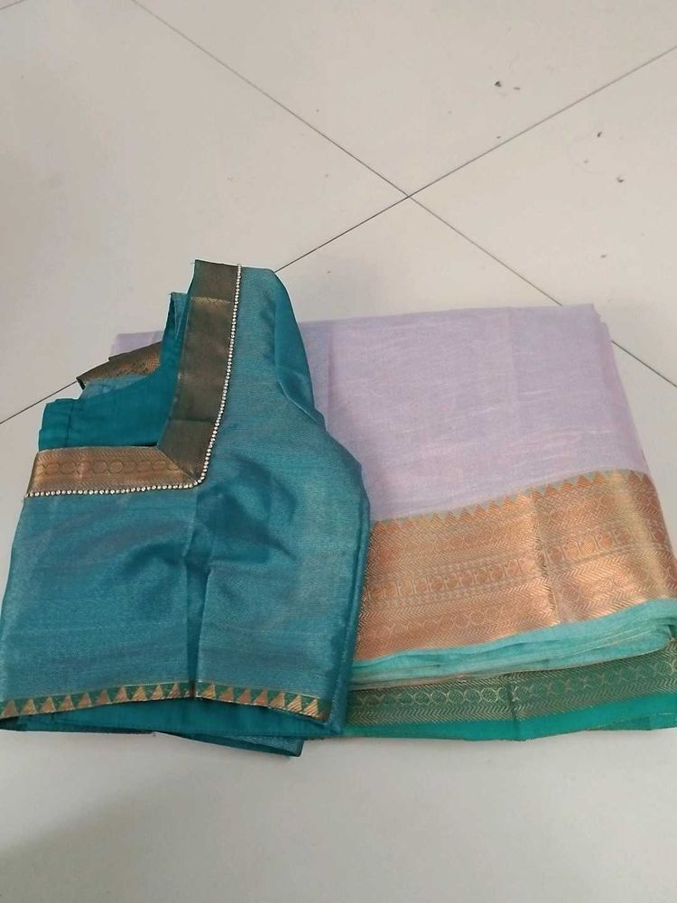 Lavender Silk Cotton Saree...
