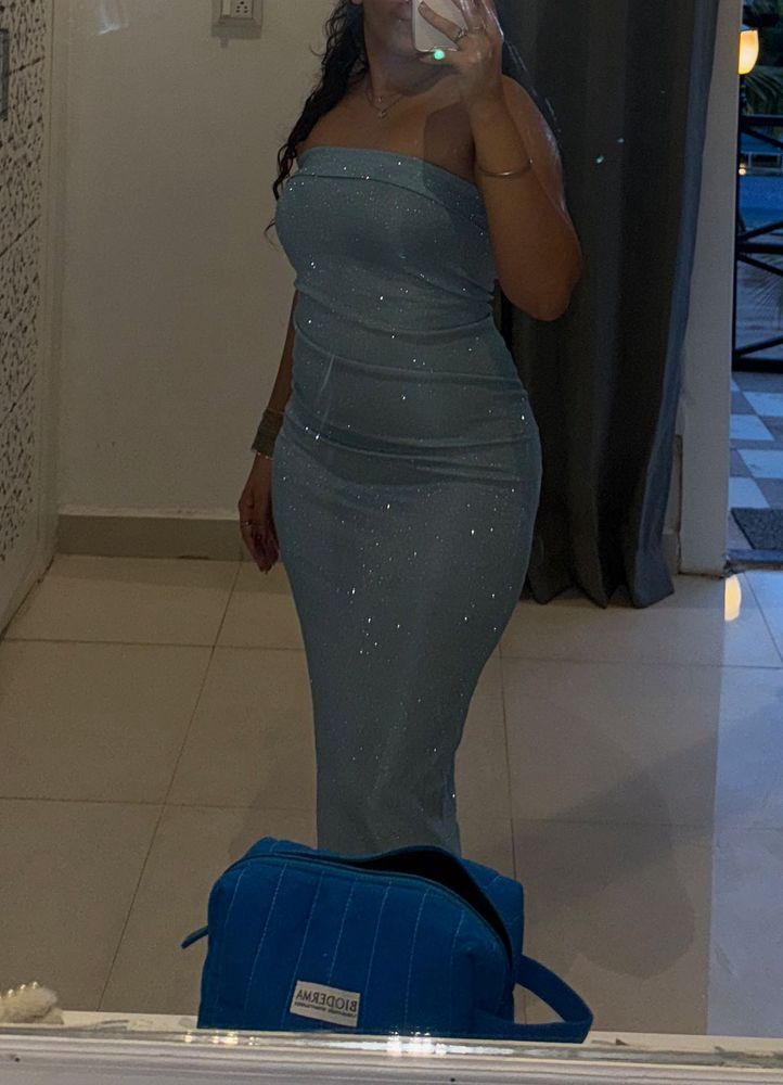 Sparkly Blue Maxi Dress