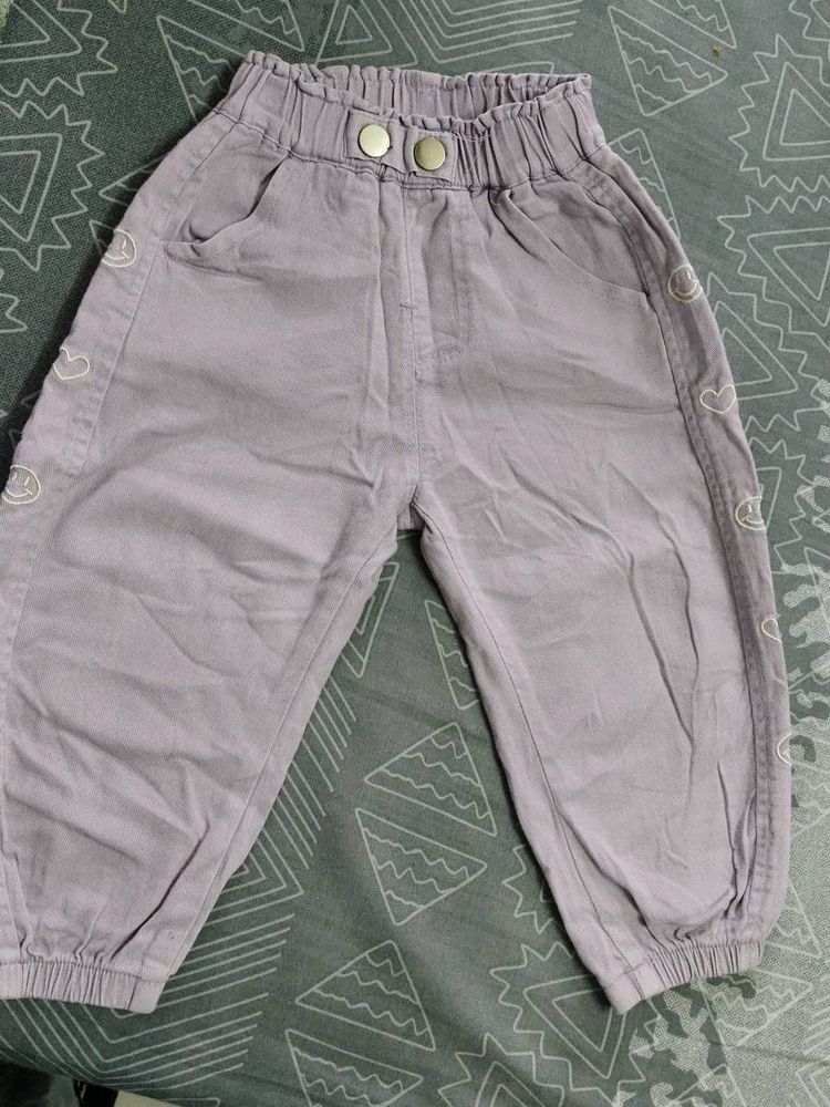 Cute Smiley Face Lavender Pants