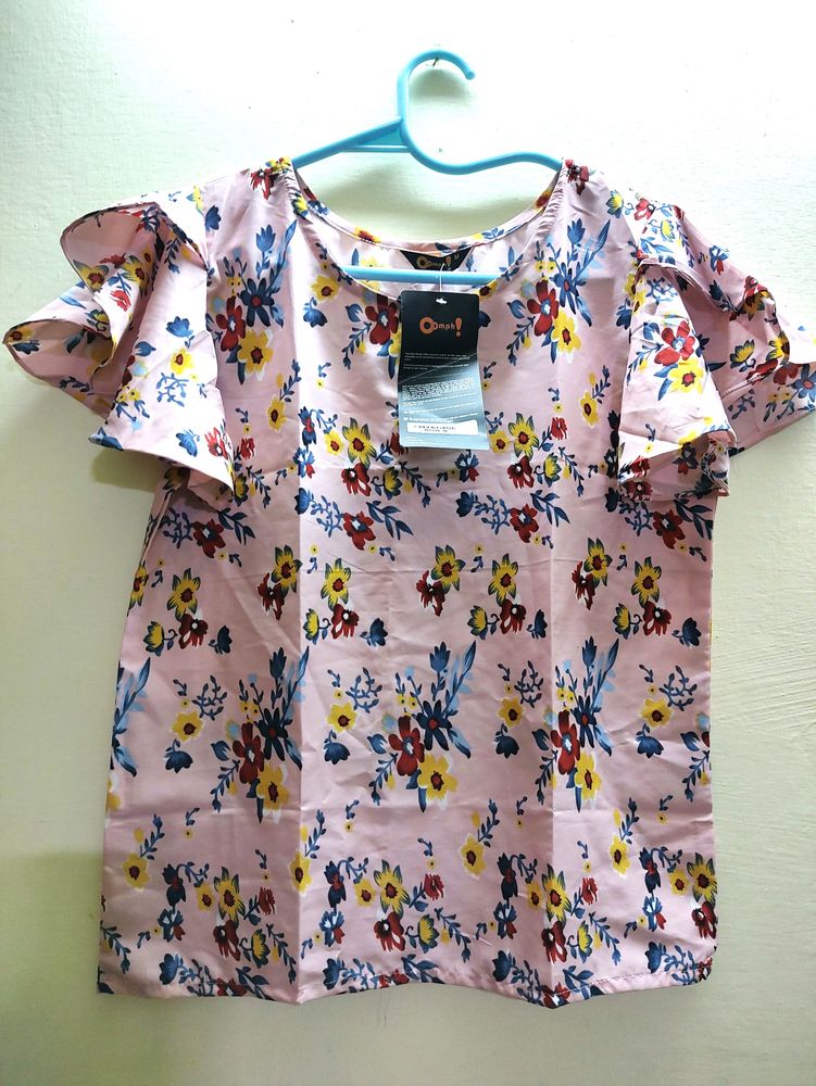 Oomph! Pink Floral Top (Womens)