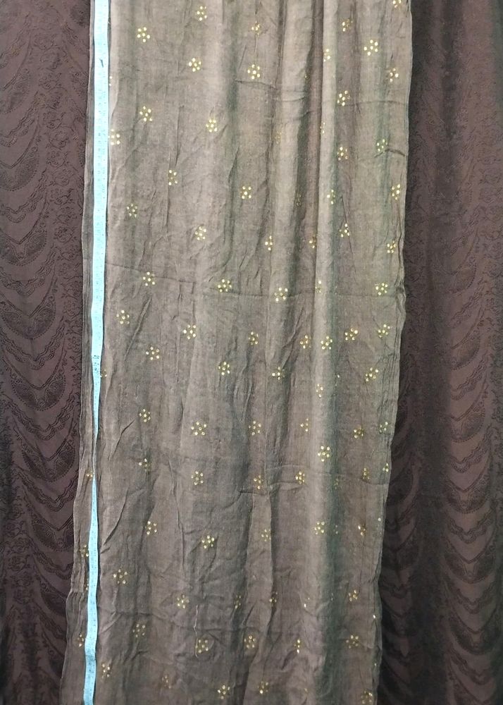 Brown Stool dupatta Rhinestone/Unique flower desig
