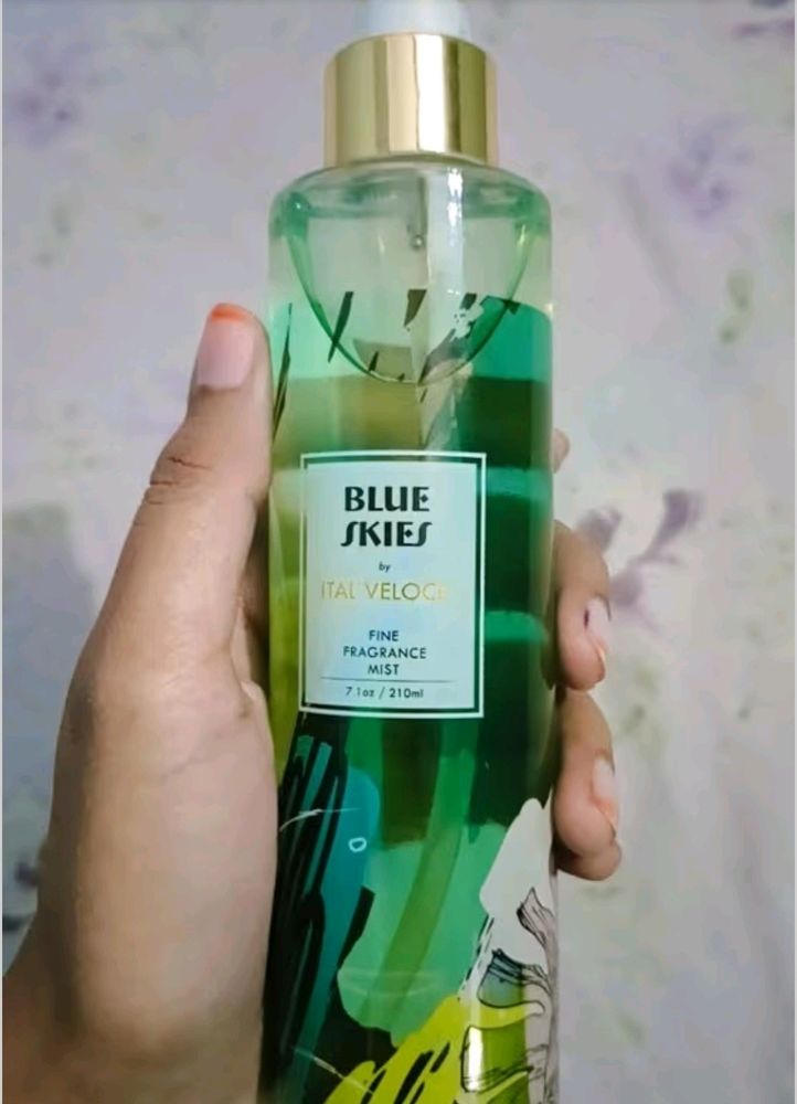 Ital Veloce Blue Skies Fine Fragrance Body Mist, Spray for Women 210ml New