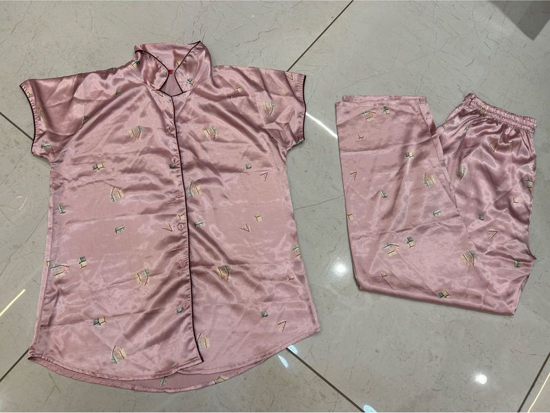 Silky Pink Pajama Set