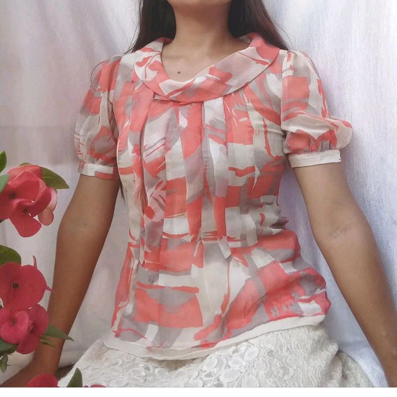 Rolled Collar Top Fits Bust 32-36