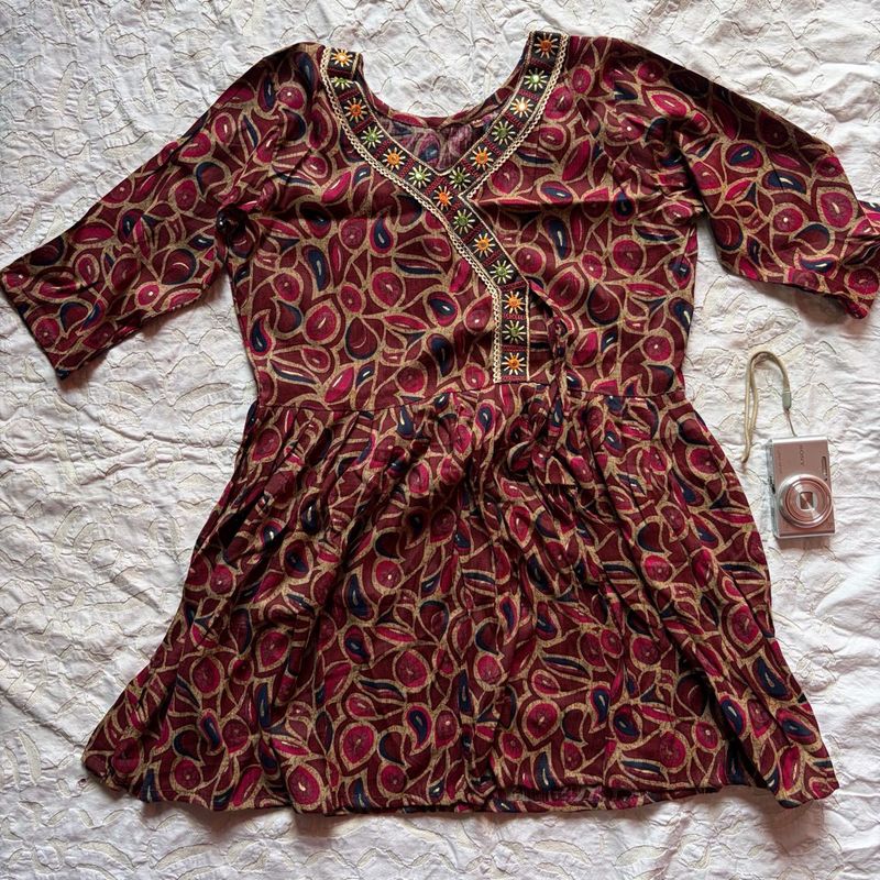 Maroon Printed Festive Kurta | Diwali | Ethnic 🪔
