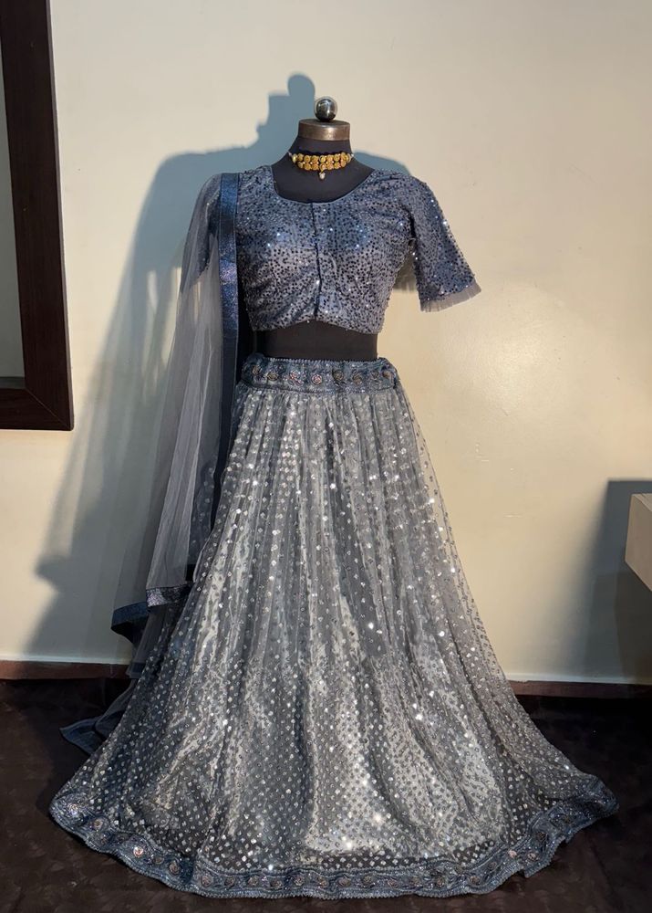 Sparkling Grey Lehenga