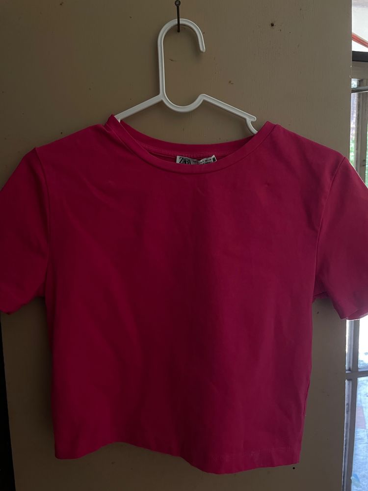 Zara Small  Pink Coloured Crop Top