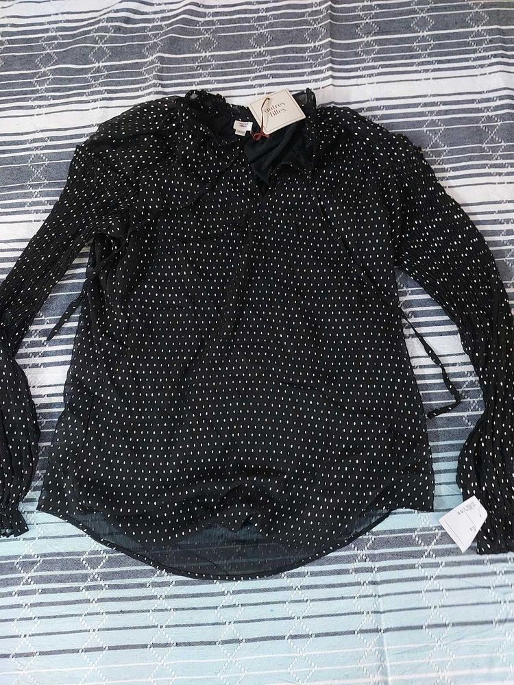 Chic Polka Dot Long Sleeve Top